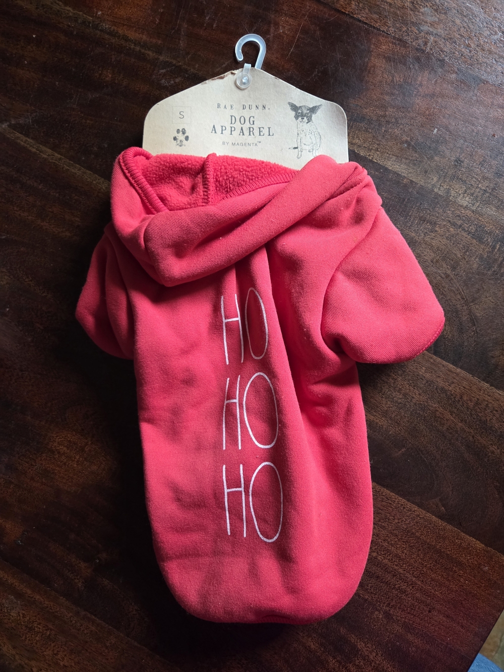 💚3 For $15💚Small Rae Dunn Red Dog Hoodie 'HO HO HO'